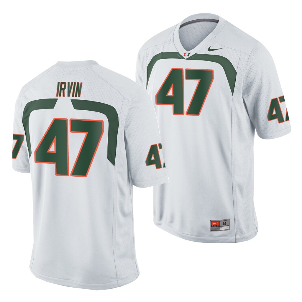 Miami Hurricanes Michael Irvin White Game College Jersey PANZFGXV