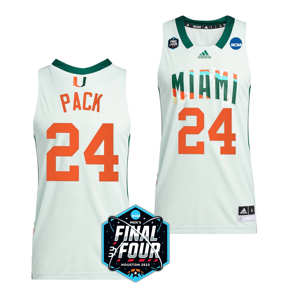 Miami Hurricanes Nijel Pack Final Four Mens Jersey White #24 NQN7NGXV