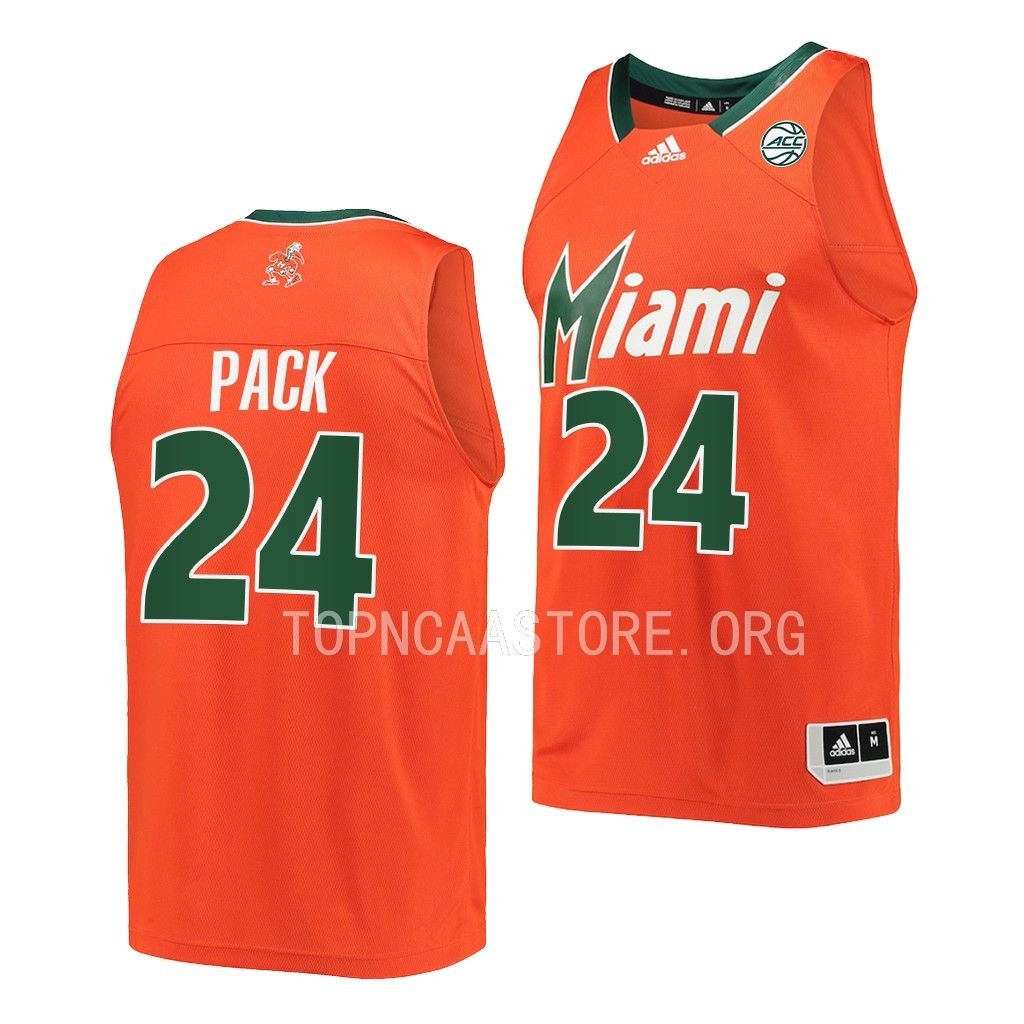 Miami Hurricanes Nijel Pack Orange #24 Jersey Reverse Retro YAZH3GXV