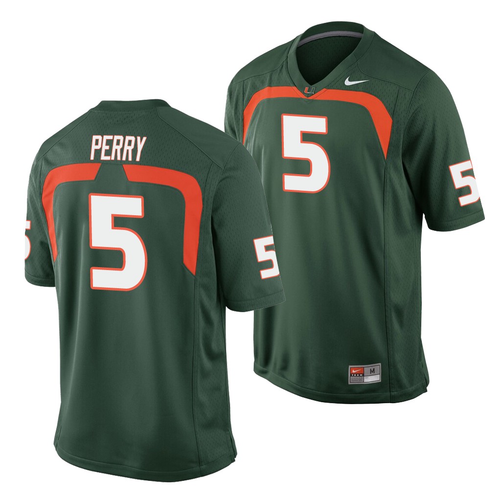Miami Hurricanes N'Kosi Perry Green Game College Jersey VR9J9GXV