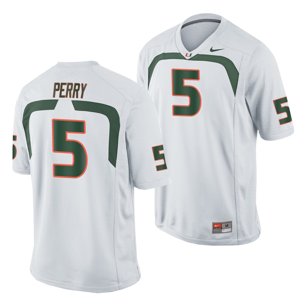 Miami Hurricanes N'Kosi Perry White Game College Jersey FRI2PGXV