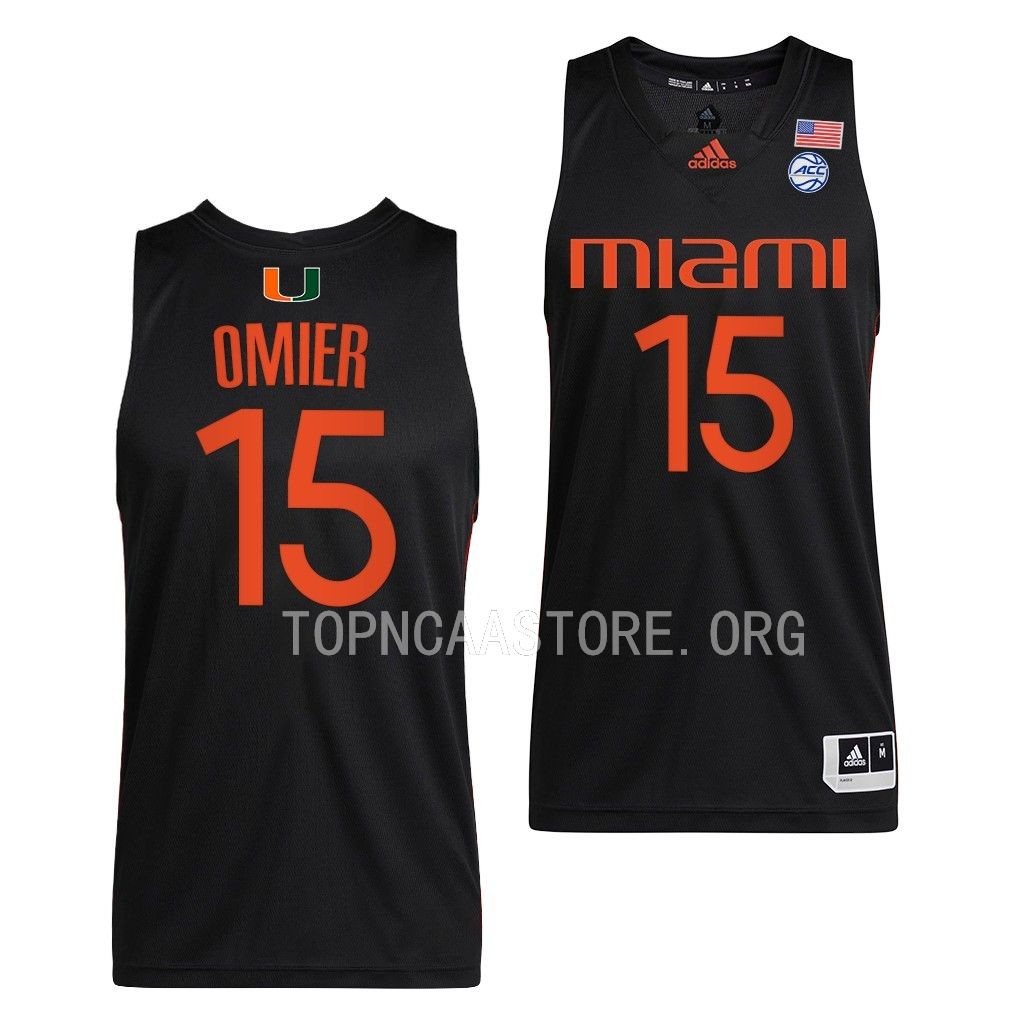 Miami Hurricanes Norchad Omier Black #15 Jersey Alternate OOI9GGXV