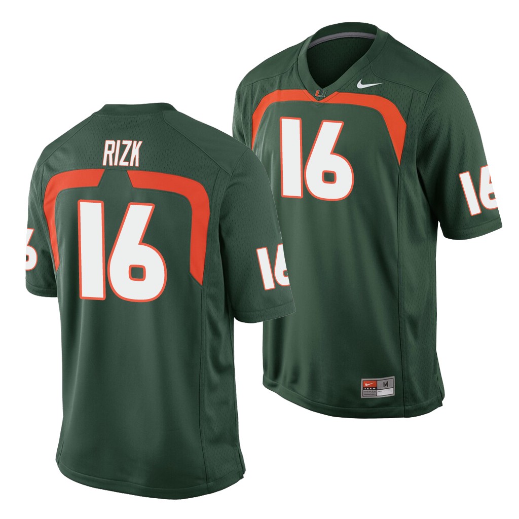 Miami Hurricanes Ryan Rizk Green Game College Jersey EDZRNGXV