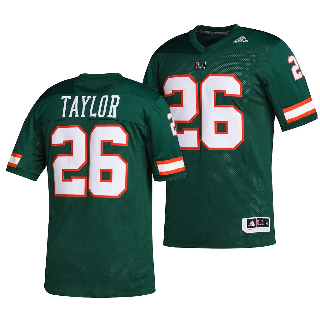 Miami Hurricanes Sean Taylor 26 Green College Hype Jersey Men 2SIHBGXV