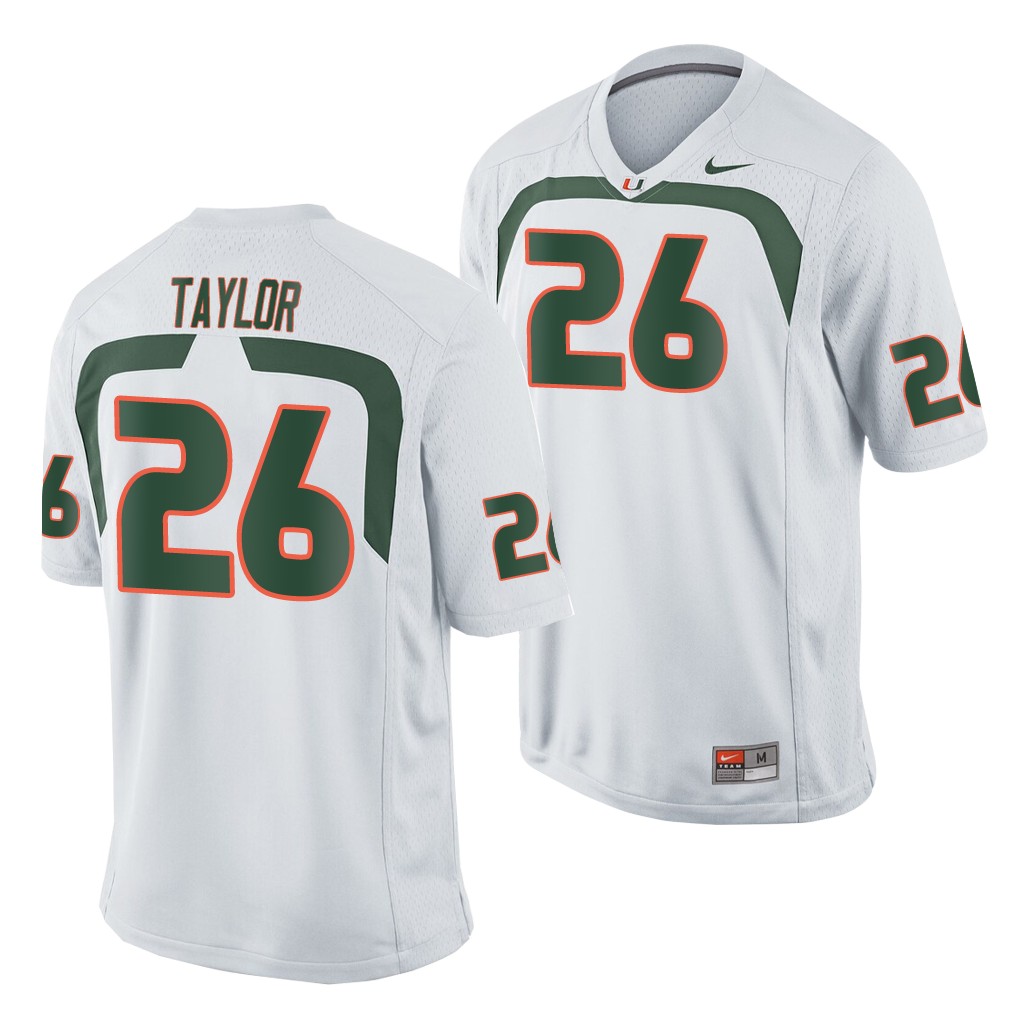Miami Hurricanes Sean Taylor White Game College Jersey OQOUFGXV