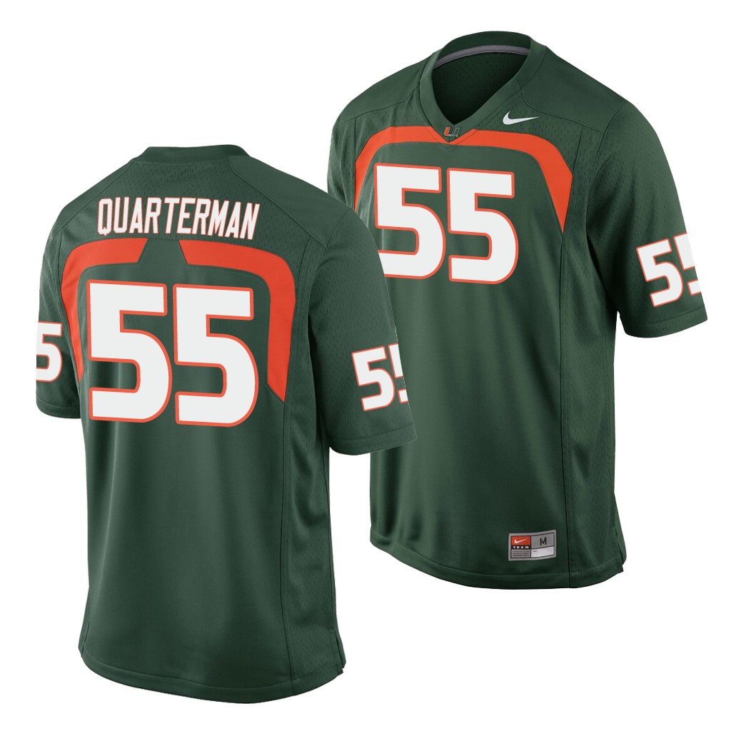 Miami Hurricanes Shaquille Quarterman Green Game College Jersey PY5P9GXV