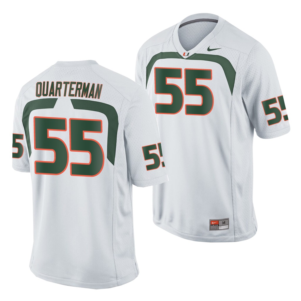 Miami Hurricanes Shaquille Quarterman White Game College Jersey ZOHURGXV