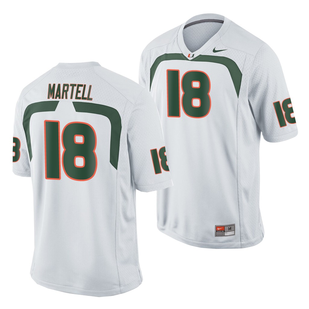 Miami Hurricanes Tate Martell White Game College Jersey X18FIGXV
