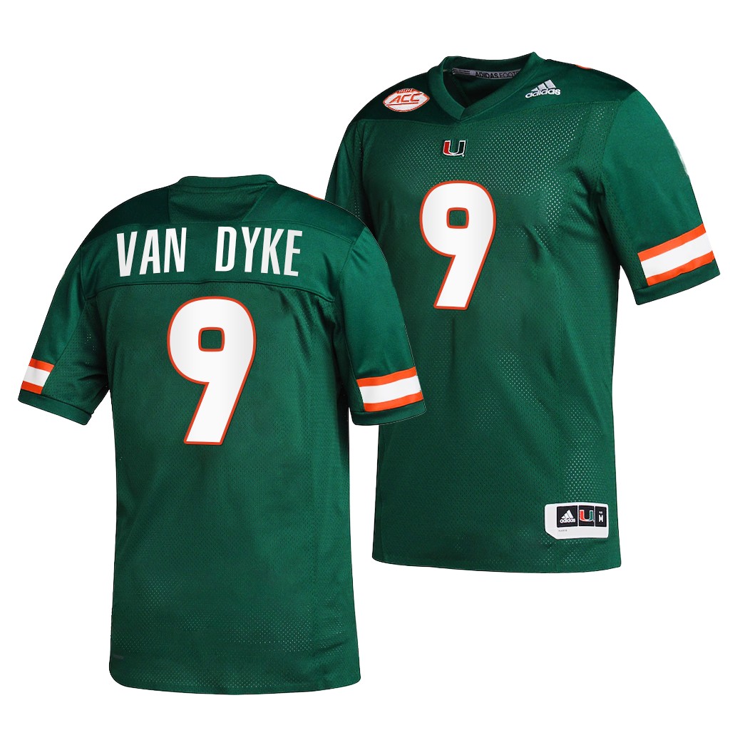 Miami Hurricanes Tyler Van Dyke 9 Green -22 College Jersey Men CZXQLGXV