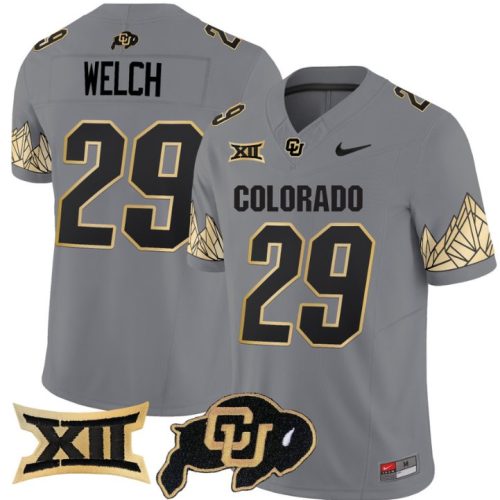 Micah Welch Jersey #29 Colorado Buffaloes Vapor Limited Football Gray L9H91GXV