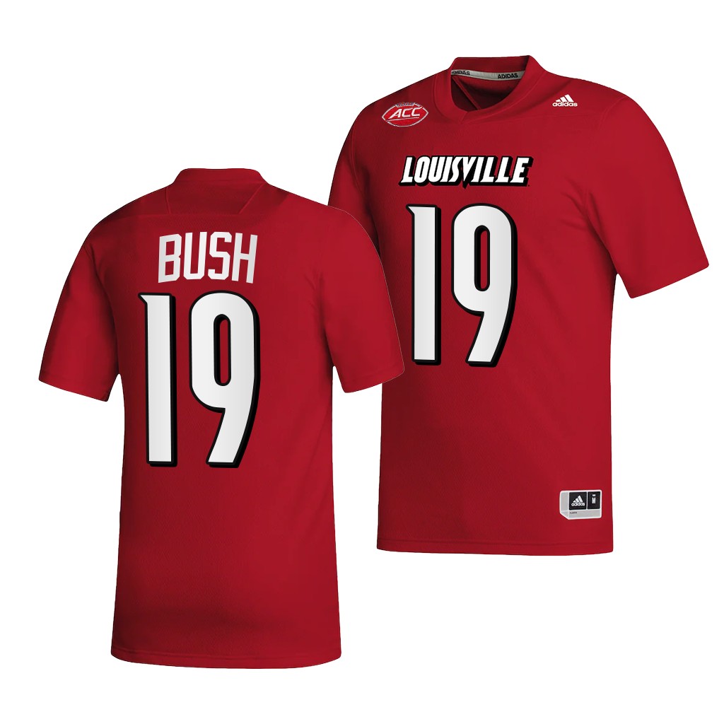 Michael Bush Louisville Cardinals #19 Red Jersey 2022-23 College NIL Uniform SUWXAGXV