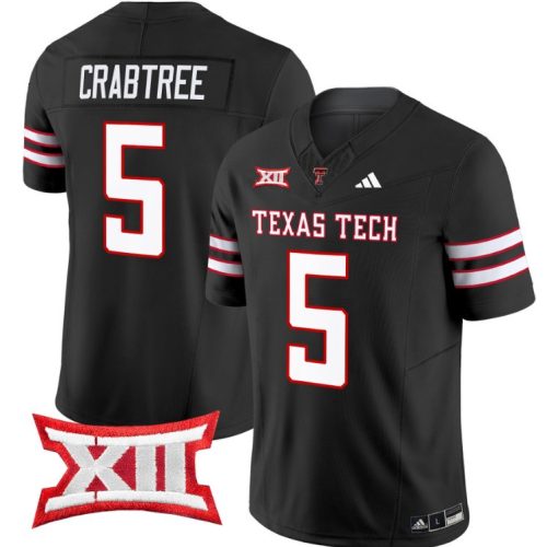 Michael Crabtree Jersey #5 Texas Tech Red Raiders Vapor Limited Football Black JK9UHGXV