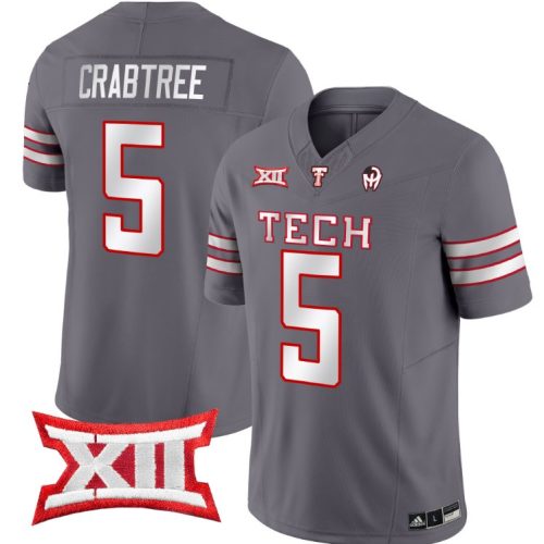 Michael Crabtree Jersey #5 Texas Tech Red Raiders Vapor Limited Football Grey HMNCXGXV