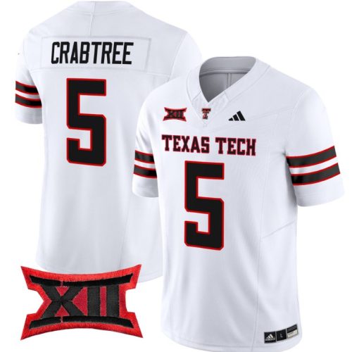 Michael Crabtree Jersey #5 Texas Tech Red Raiders Vapor Limited Football White WPBM5GXV