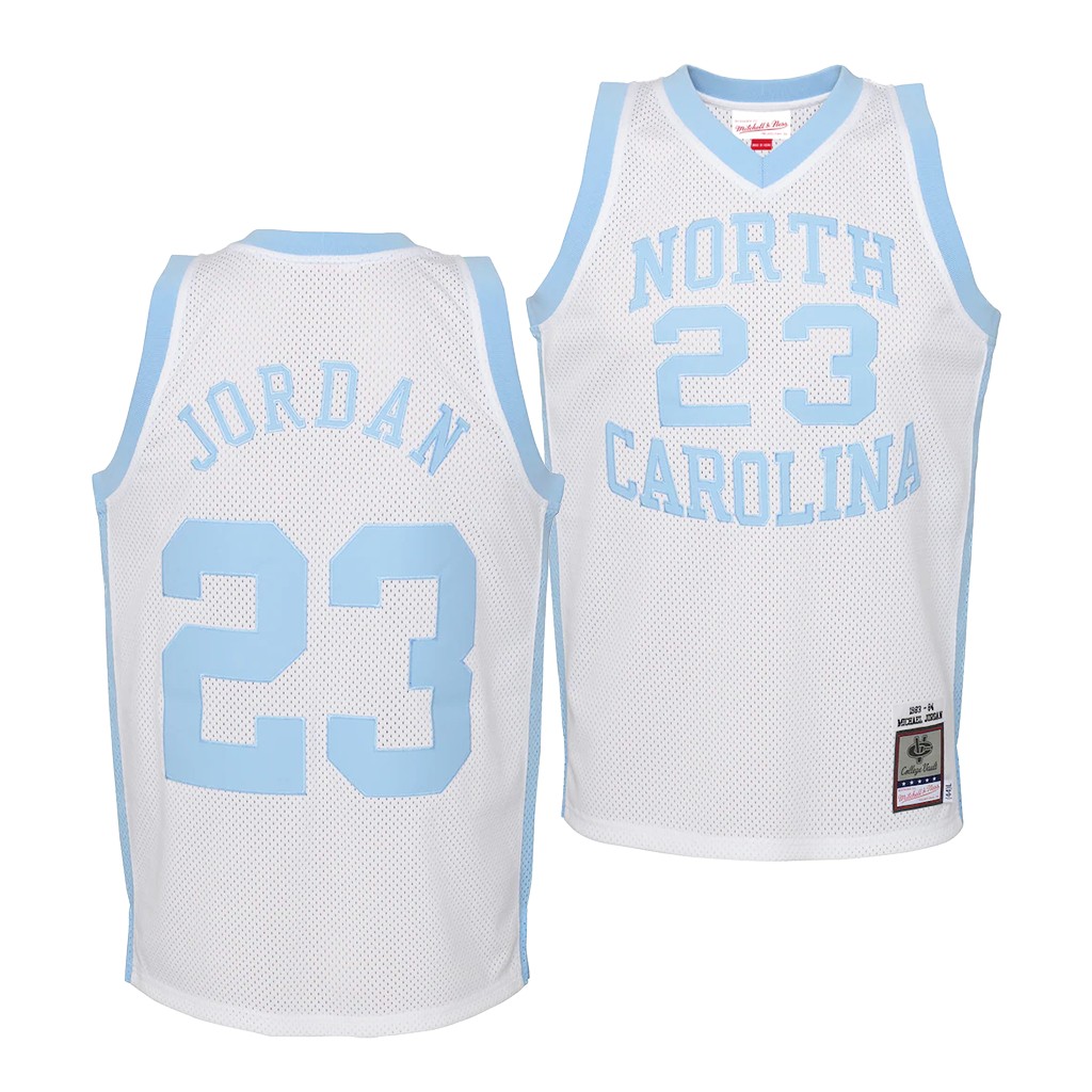 Michael Jordan North Carolina Tar Heels White Retired Player 1983-84 Youth Jersey AO1ZCGXV