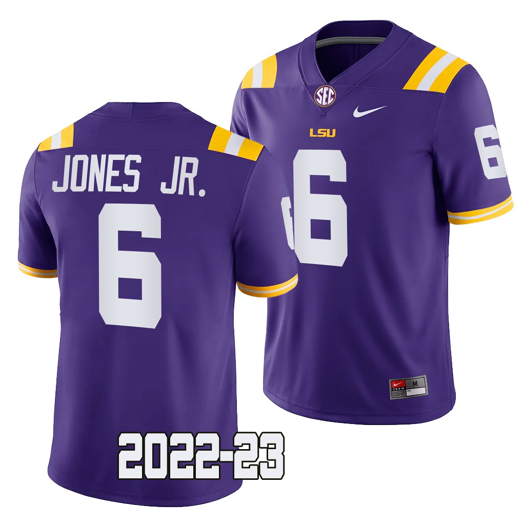 Mike Jones Jr. LSU Tigers 2022-23 College Game Jersey Purple #6 Uniform N4WIYGXV
