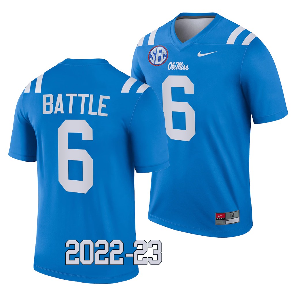 Miles Battle Ole Miss Rebels 2022-23 College Legend Jersey Powder Blue #6 Uniform KZGJRGXV