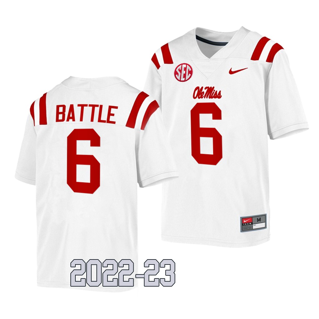 Miles Battle Ole Miss Rebels College White Men Game 6 Jersey 2022-23 18S8TGXV