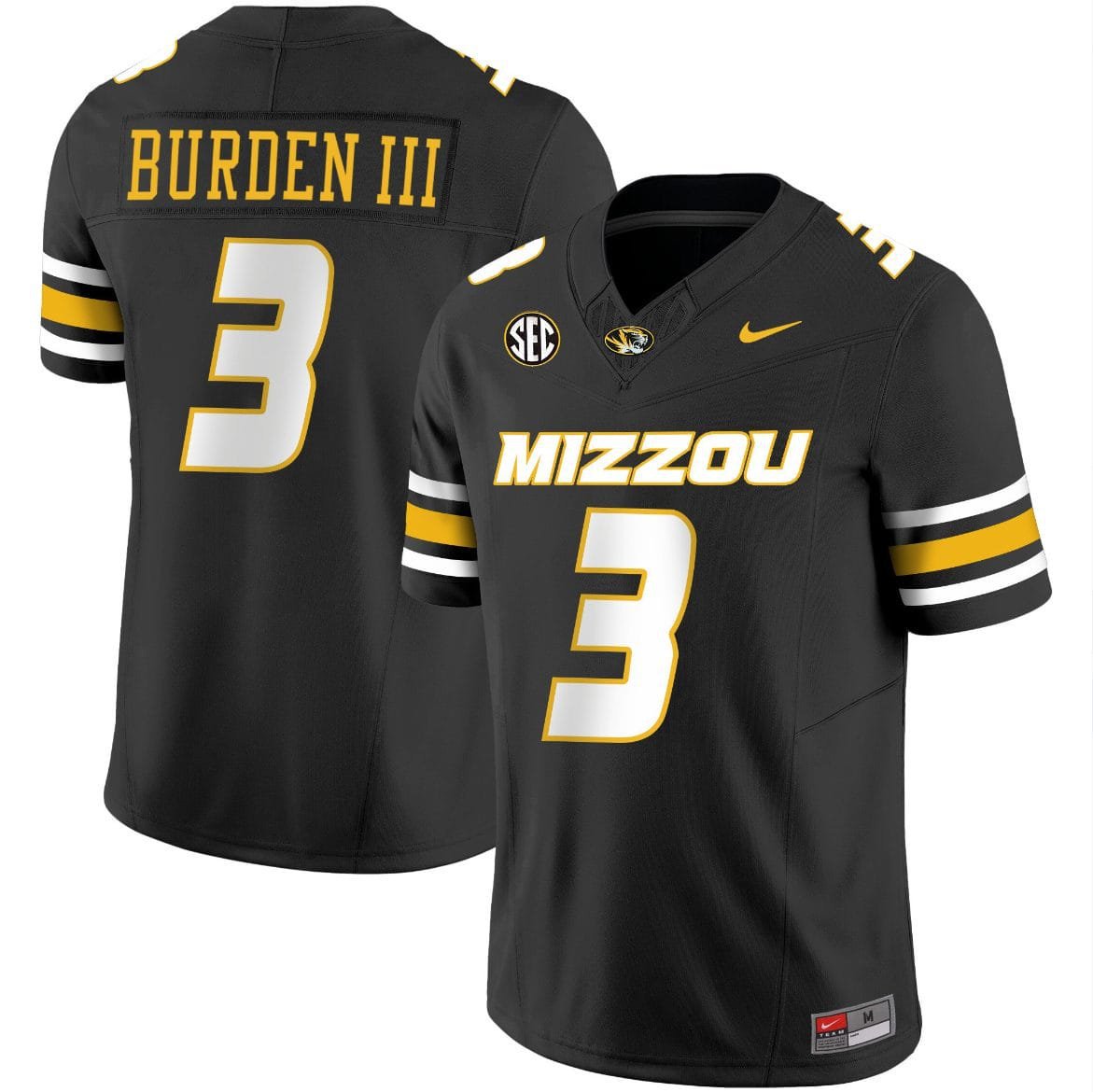 Missouri Tigers #3 Luther Burden III Jersey Black College Football Stitched 2024 G46AZGXV