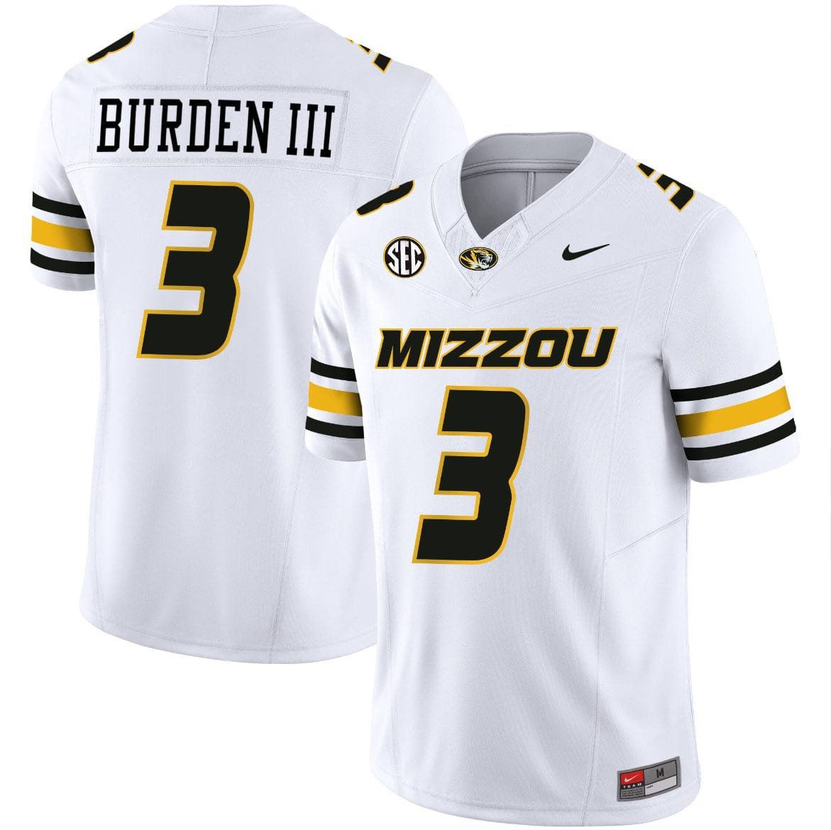Missouri Tigers #3 Luther Burden III Jersey White College Football Stitched 2024 WMGNAGXV