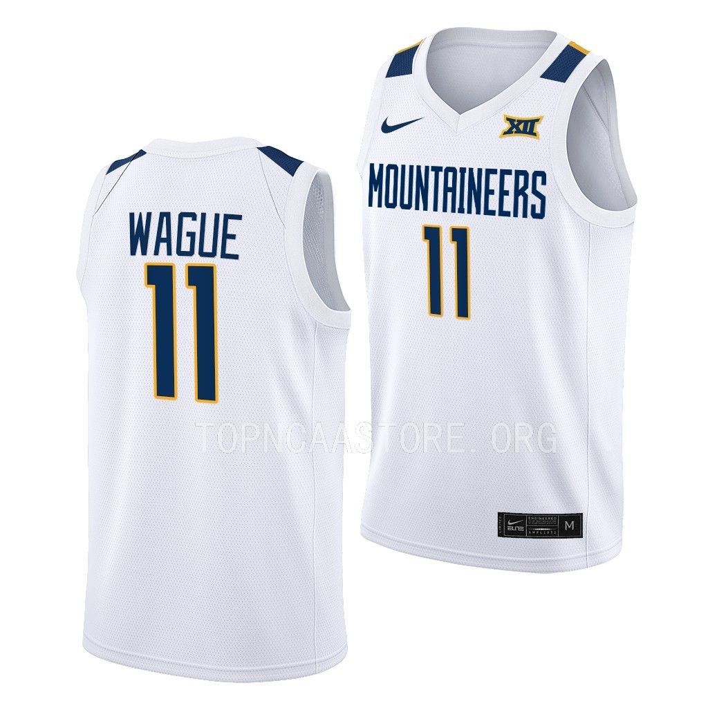 Mohamed Wague West Virginia Mountaineers #11 White Home Jersey 2022-23 TDPZEGXV