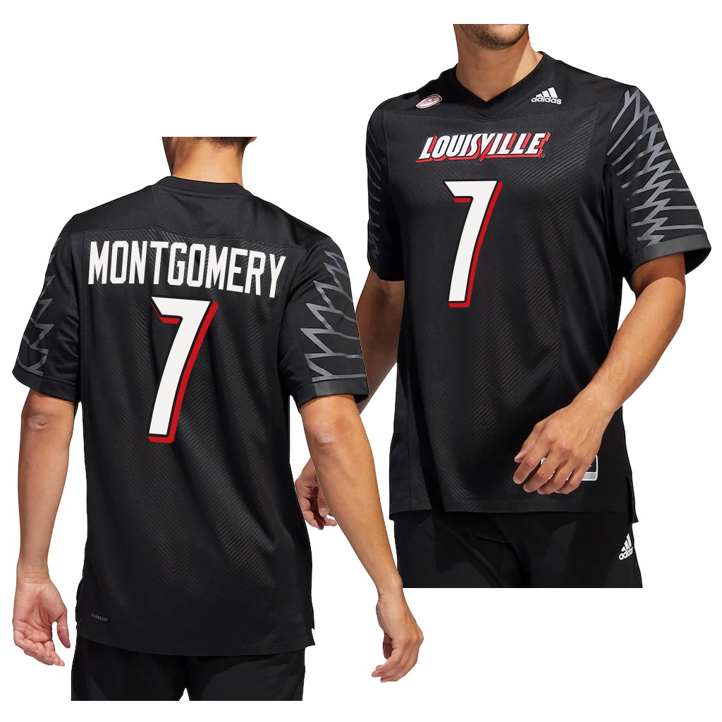 Monty Montgomery Louisville Cardinals #7 Black Jersey 2022-23 Premier Uniform YMKJAGXV
