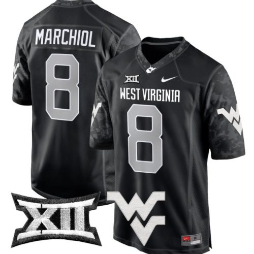 Nicco Marchiol Jersey #8 West Virginia Mountaineers Game Football Coal KO88KGXV