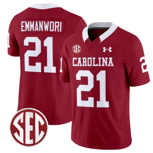 Nick Emmanwori Jersey #21 South Carolina Gamecocks Football 1980 Throwback Vapor SEC Patch Garnet LEWHTGXV