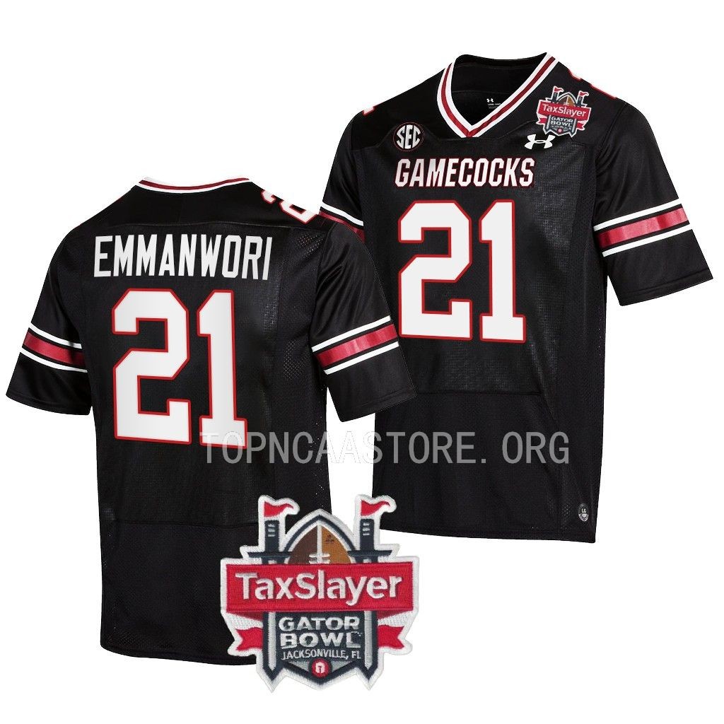 Nick Emmanwori South Carolina Gamecocks Gator Bowl College Jersey Black #21 Uniform WMY1SGXV