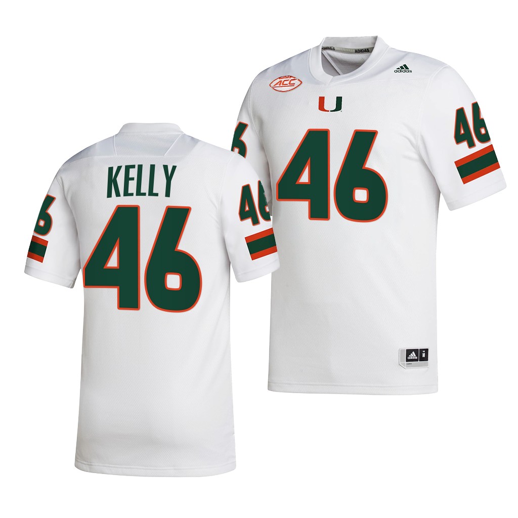 Nick Kelly Miami Hurricanes #46 White Jersey 2022-23 College NIL Uniform BLLNTGXV