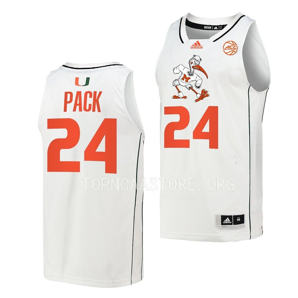 Nijel Pack #24 Miami Hurricanes College Jersey White MEZO2GXV