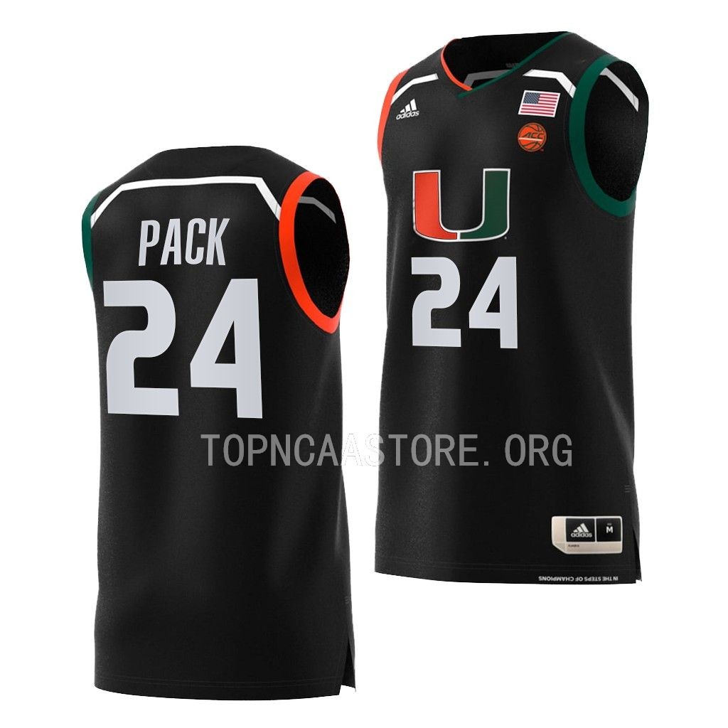 Nijel Pack Miami Hurricanes #24 Black Jersey Swingman RQPCEGXV