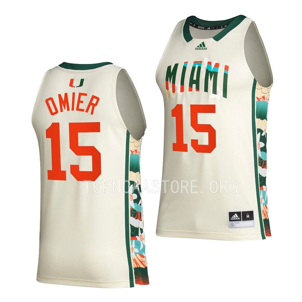 Norchad Omier Miami Hurricanes #15 White BHE Jersey Honoring Black Excellence 4BFSPGXV