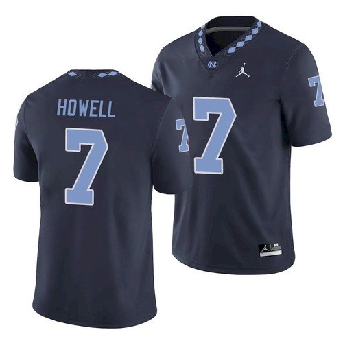 North Carolina Tar Heels #7 Sam Howell College Football Jersey Navy Blue MS9O3GXV