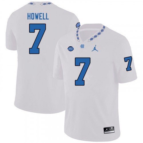 North Carolina Tar Heels #7 Sam Howell College Football Jersey White EHXKOGXV