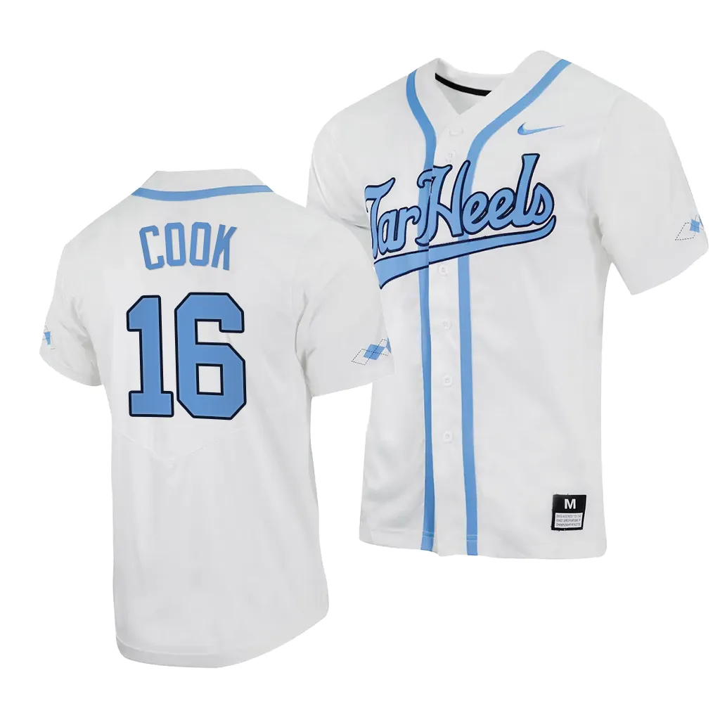 North Carolina Tar Heels Casey Cook White #16 Jersey Full-Button LPWMVGXV
