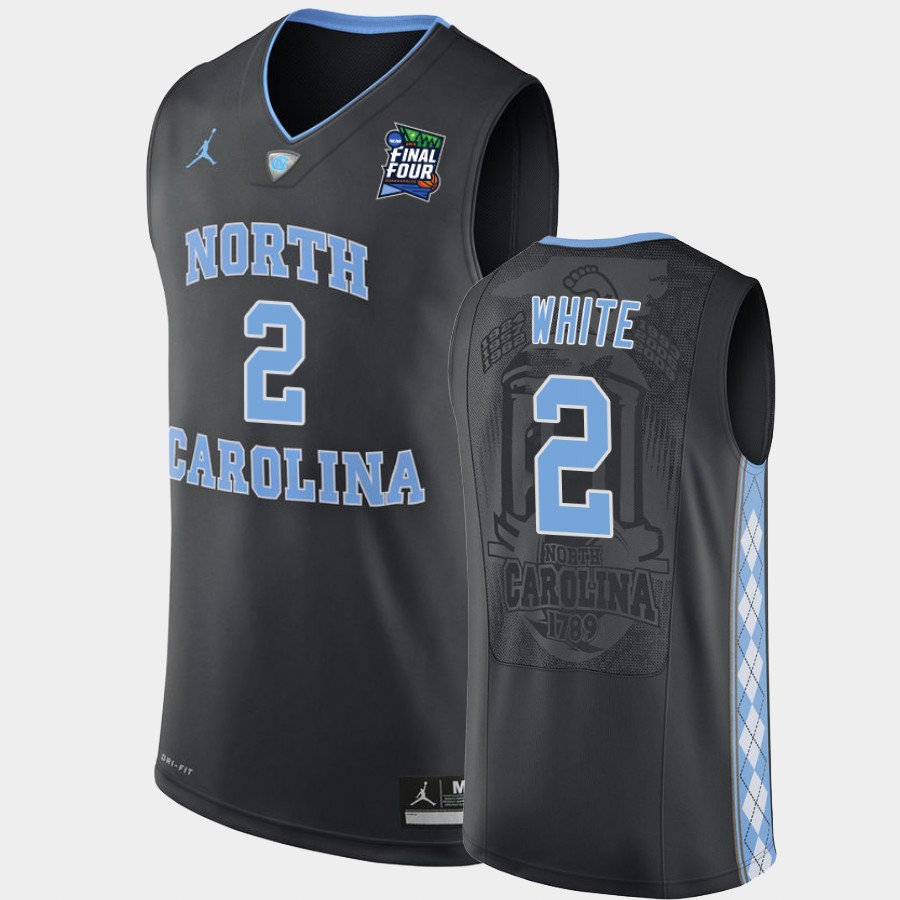 North Carolina Tar Heels Coby White Black Final-Four Jersey MLKXVGXV