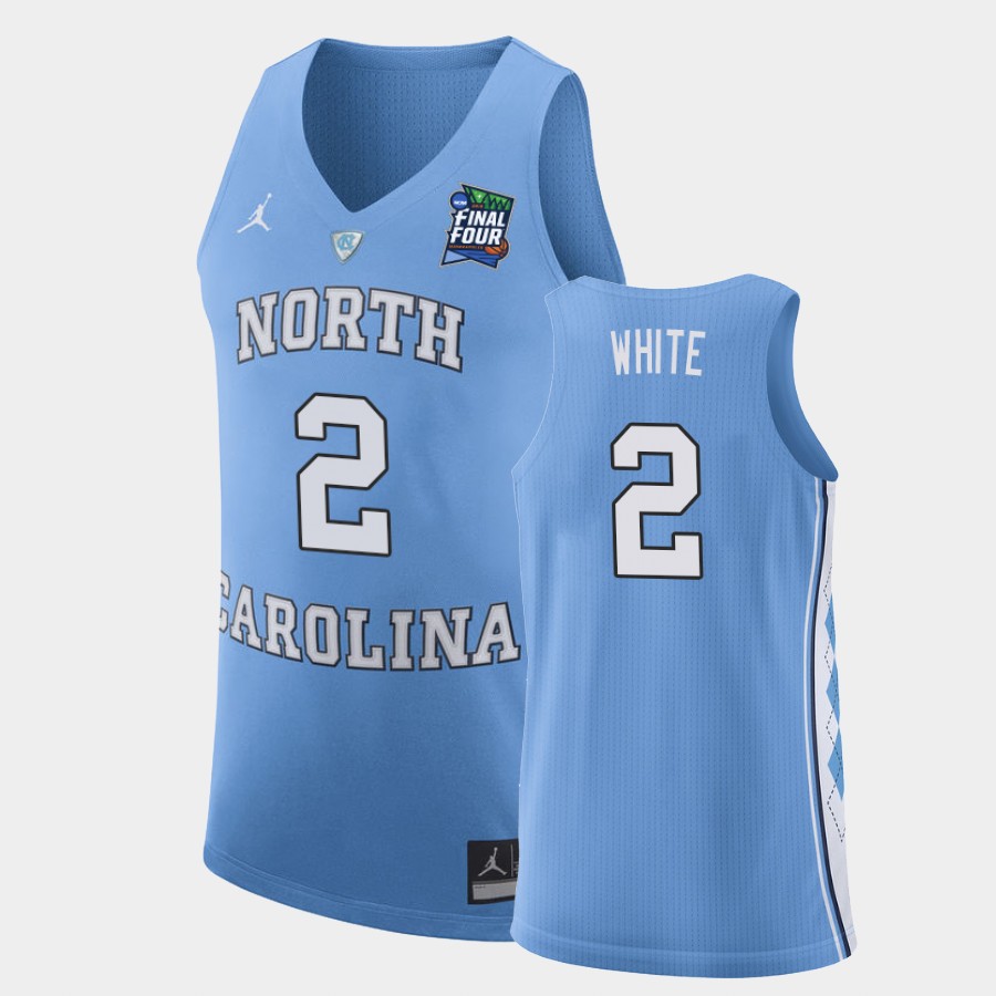 North Carolina Tar Heels Coby White Light Blue Final-Four Jersey 4SFRDGXV