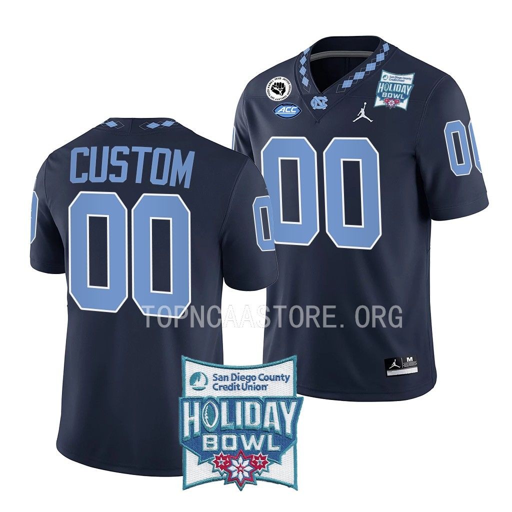 North Carolina Tar Heels Holiday Bowl Custom #00 Navy Alternate Jersey 8MJDFGXV