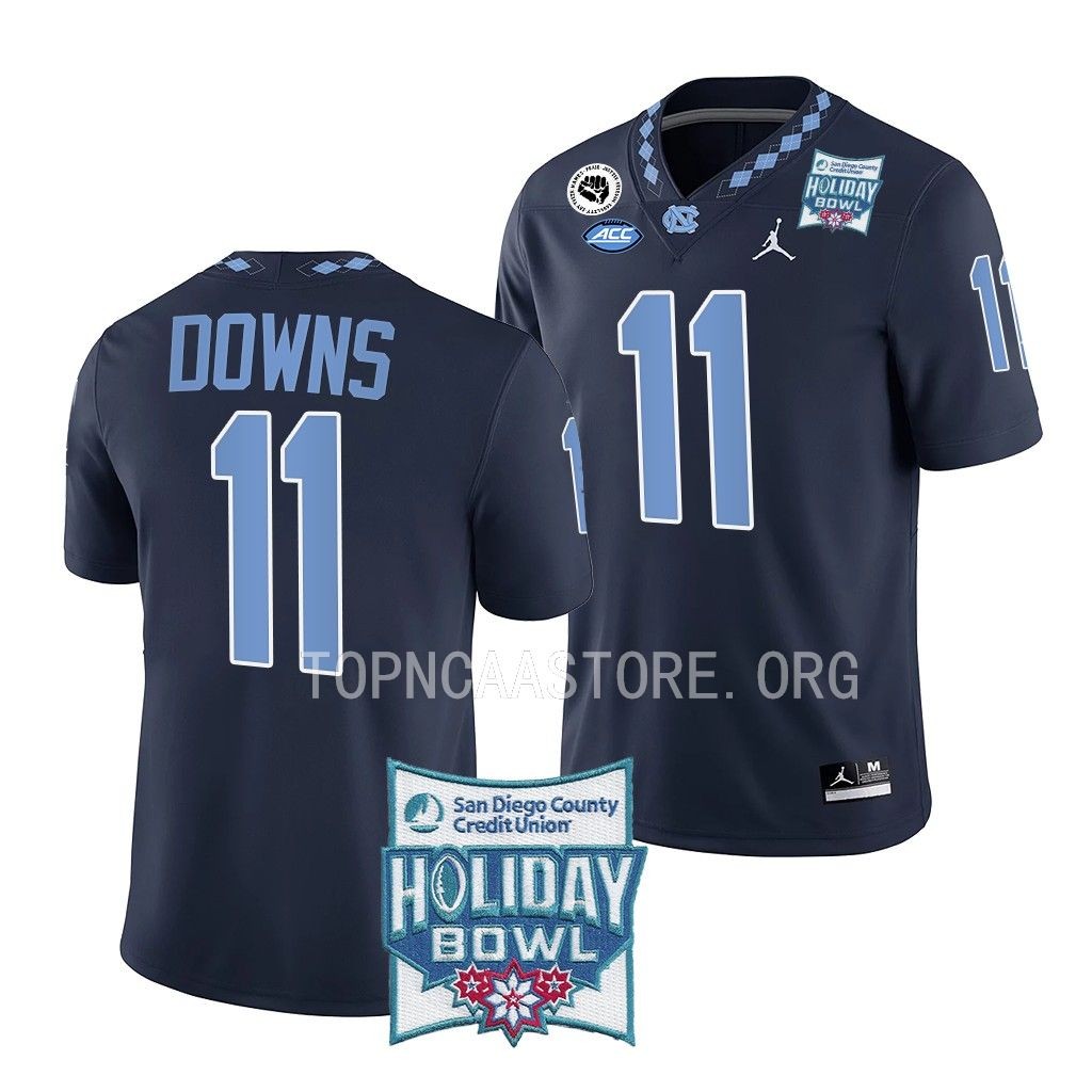 North Carolina Tar Heels Holiday Bowl Josh Downs #11 Navy Alternate Jersey DJ959GXV