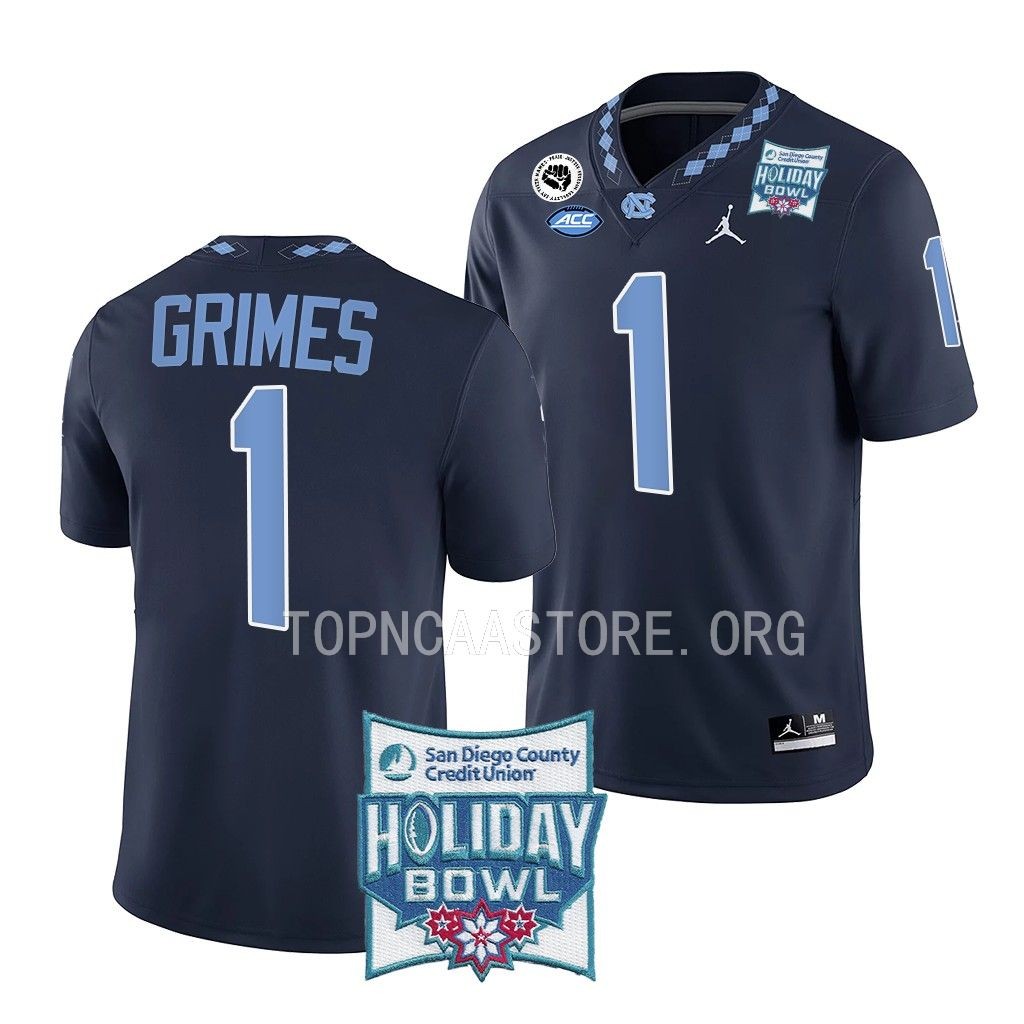 North Carolina Tar Heels Holiday Bowl Tony Grimes #1 Navy Alternate Jersey QO0HJGXV