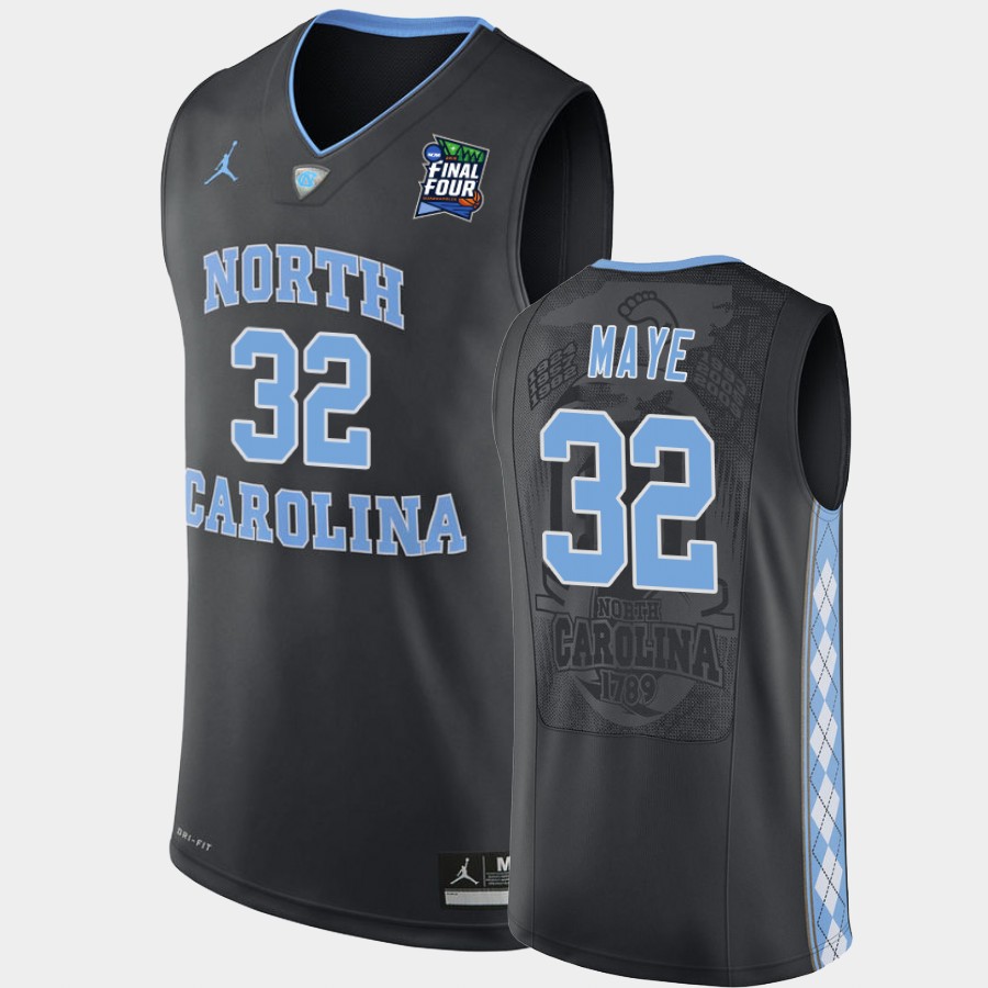 North Carolina Tar Heels Luke Maye Black Final-Four Jersey ZGOHNGXV