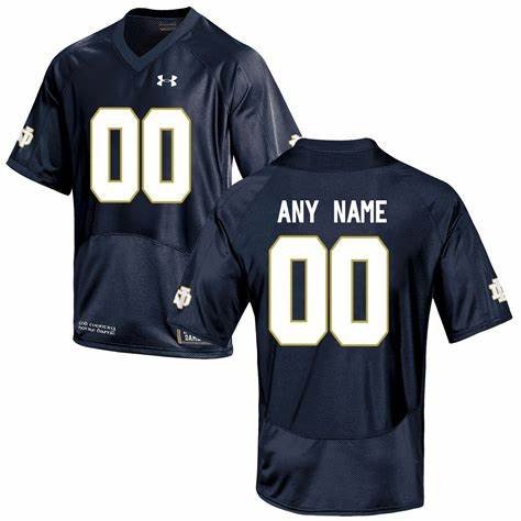 Notre Dame Fighting Irish Custom Name Number Football Jersey Blue SJZOFGXV