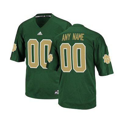 Notre Dame Fighting Irish Custom Name Number Football Jersey Green Stitched JQIPNGXV