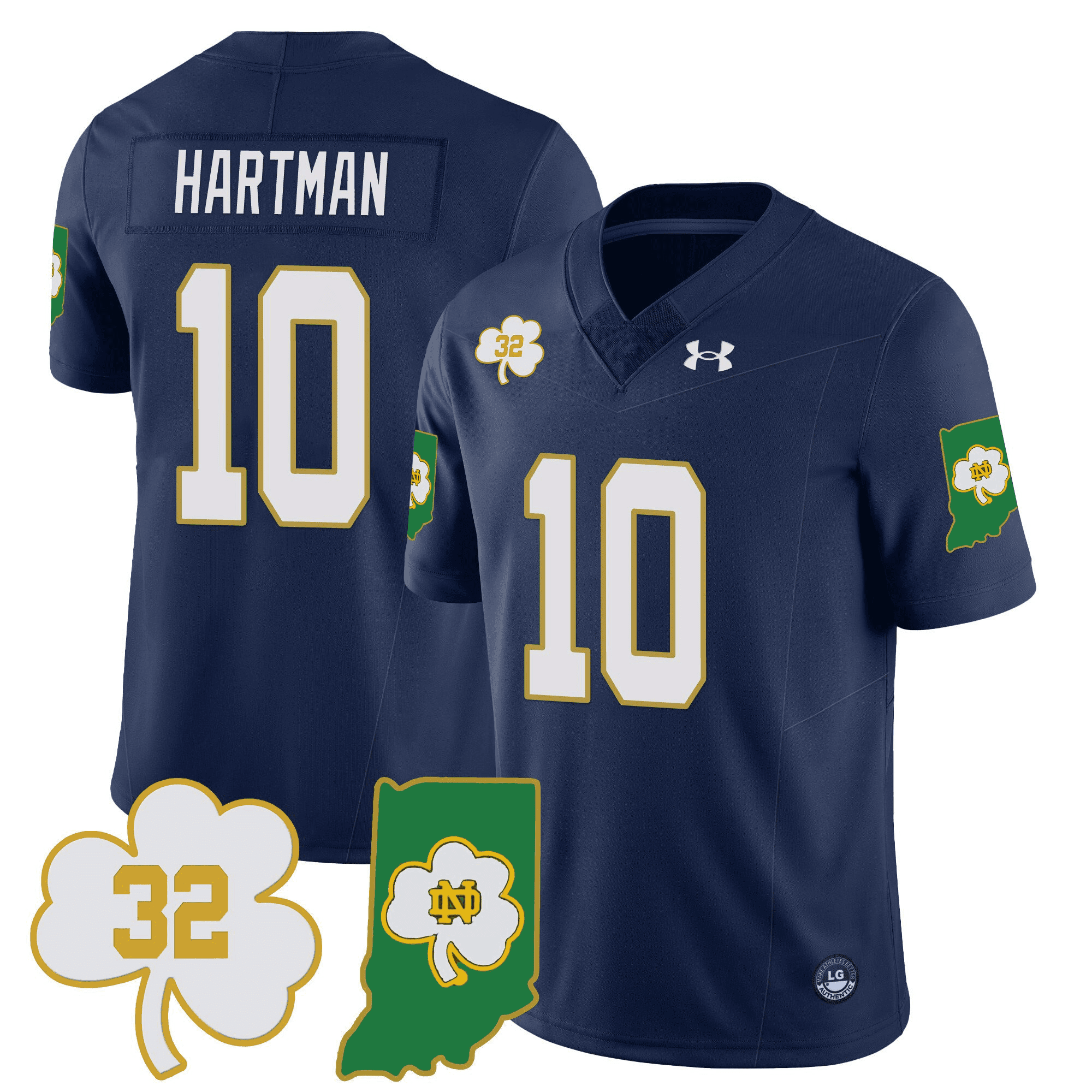 Notre Dame Fighting Irish Vapor Limited Jersey - Indiana Map - All Stitched #1 LMQJYGXV