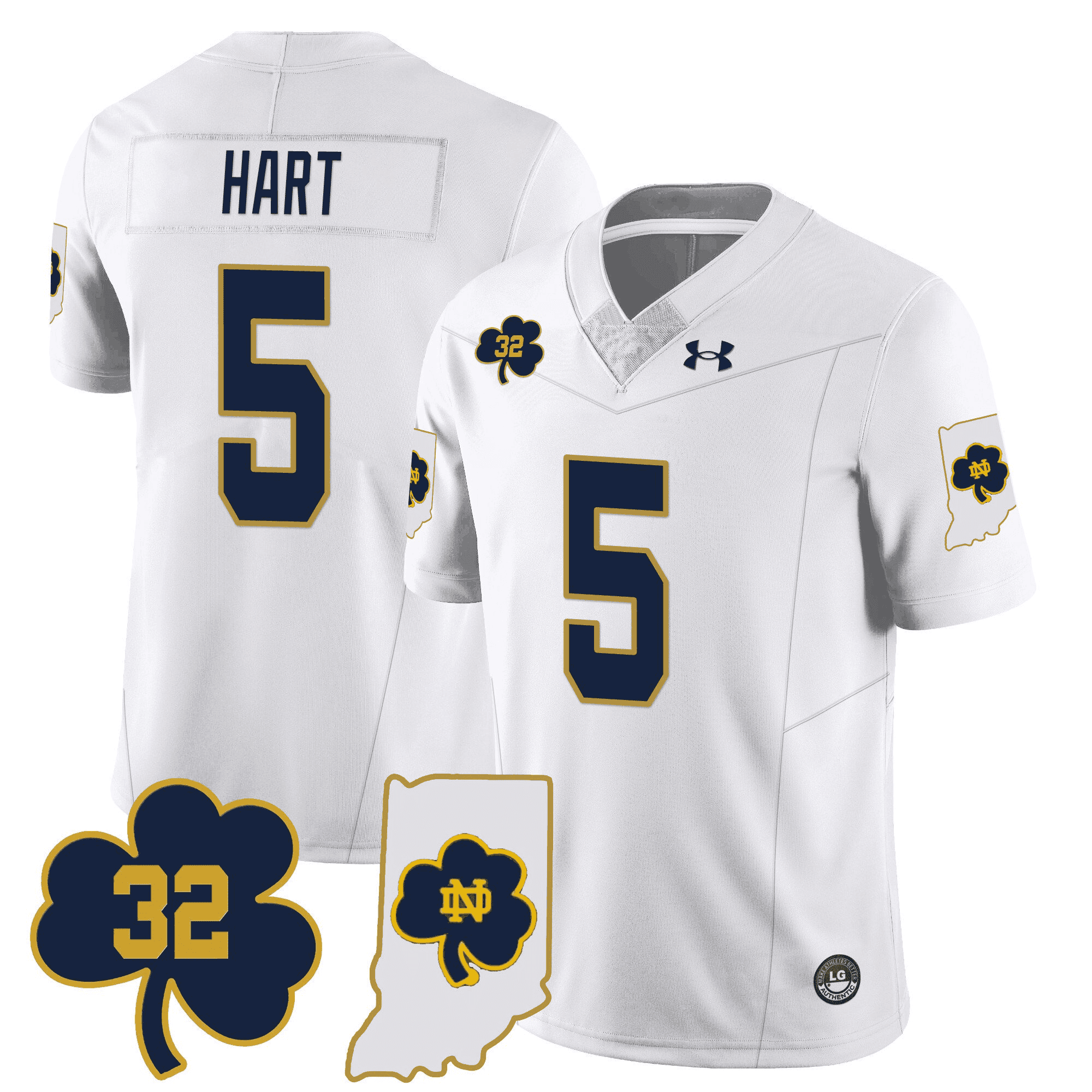 Notre Dame Fighting Irish Vapor Limited Jersey - Indiana Map - All Stitched #12 YGM0MGXV