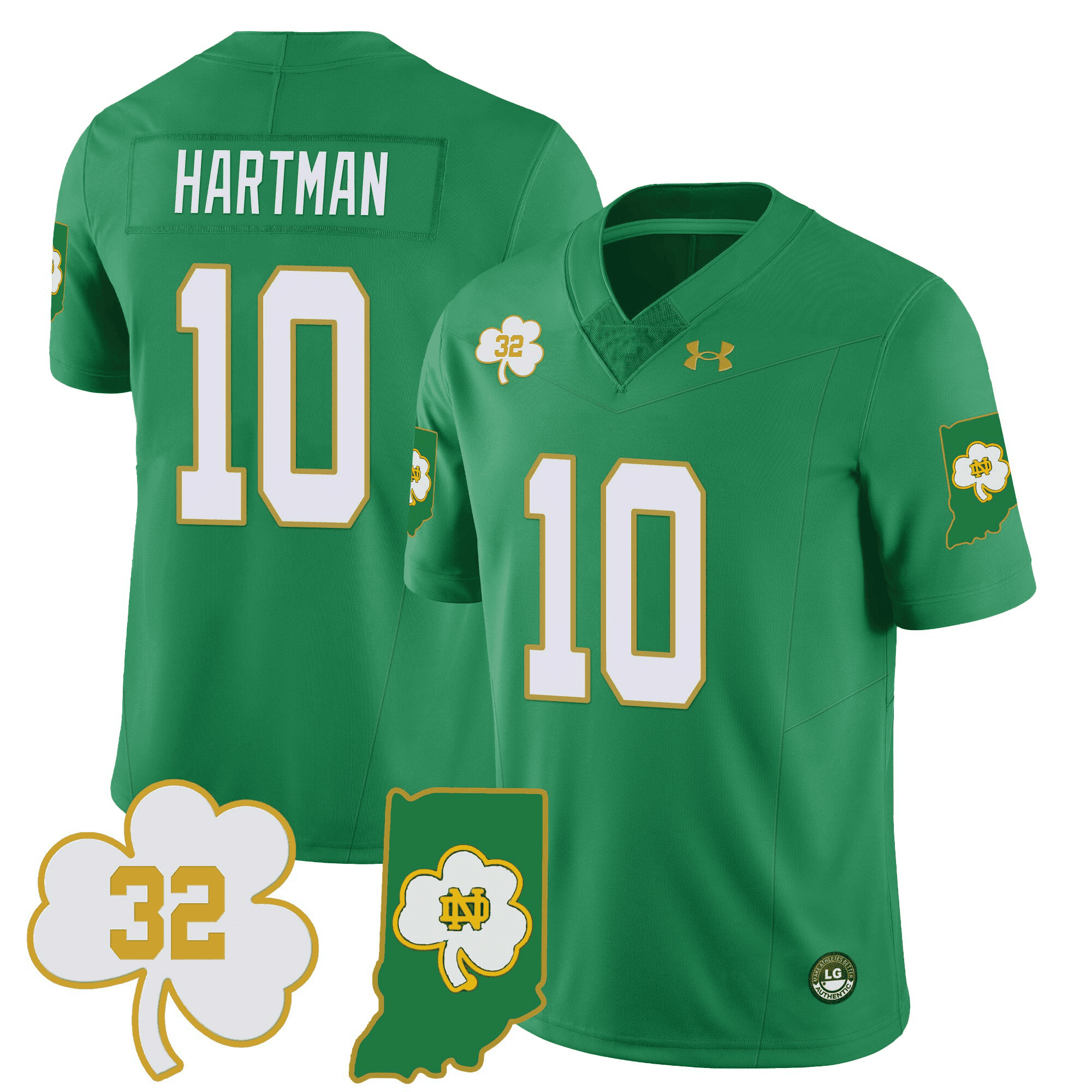 Notre Dame Fighting Irish Vapor Limited Jersey - Indiana Map - All Stitched #13 I96GGGXV