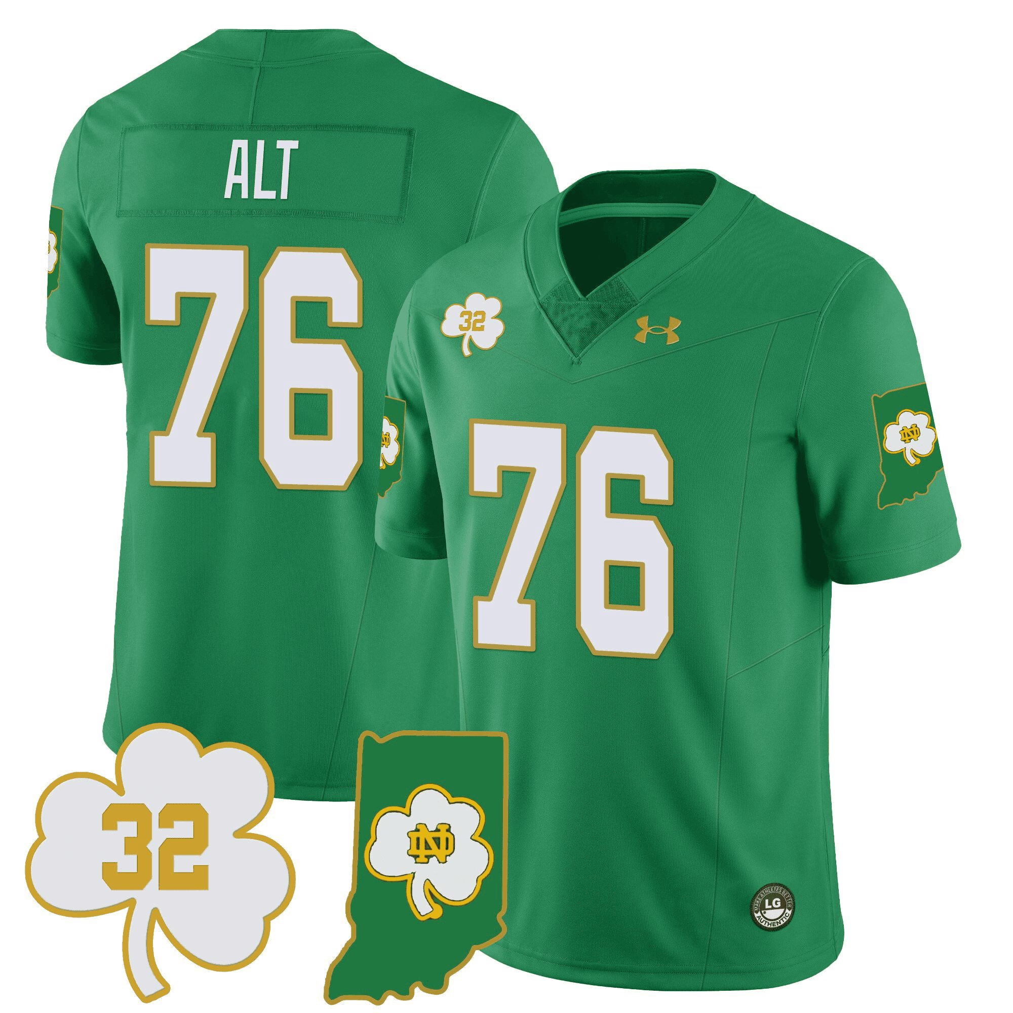 Notre Dame Fighting Irish Vapor Limited Jersey - Indiana Map - All Stitched #16 DB7DSGXV