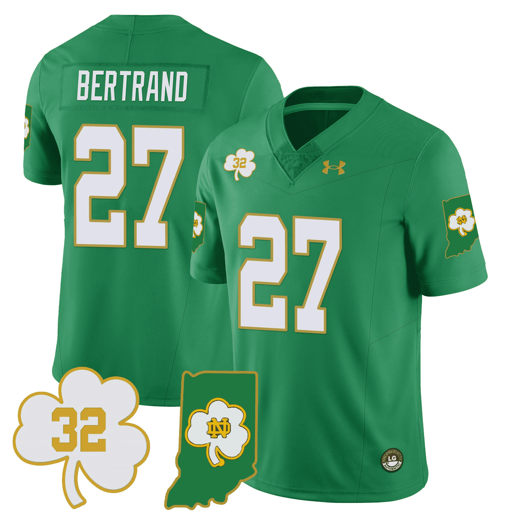 Notre Dame Fighting Irish Vapor Limited Jersey - Indiana Map - All Stitched #17 LDQRKGXV
