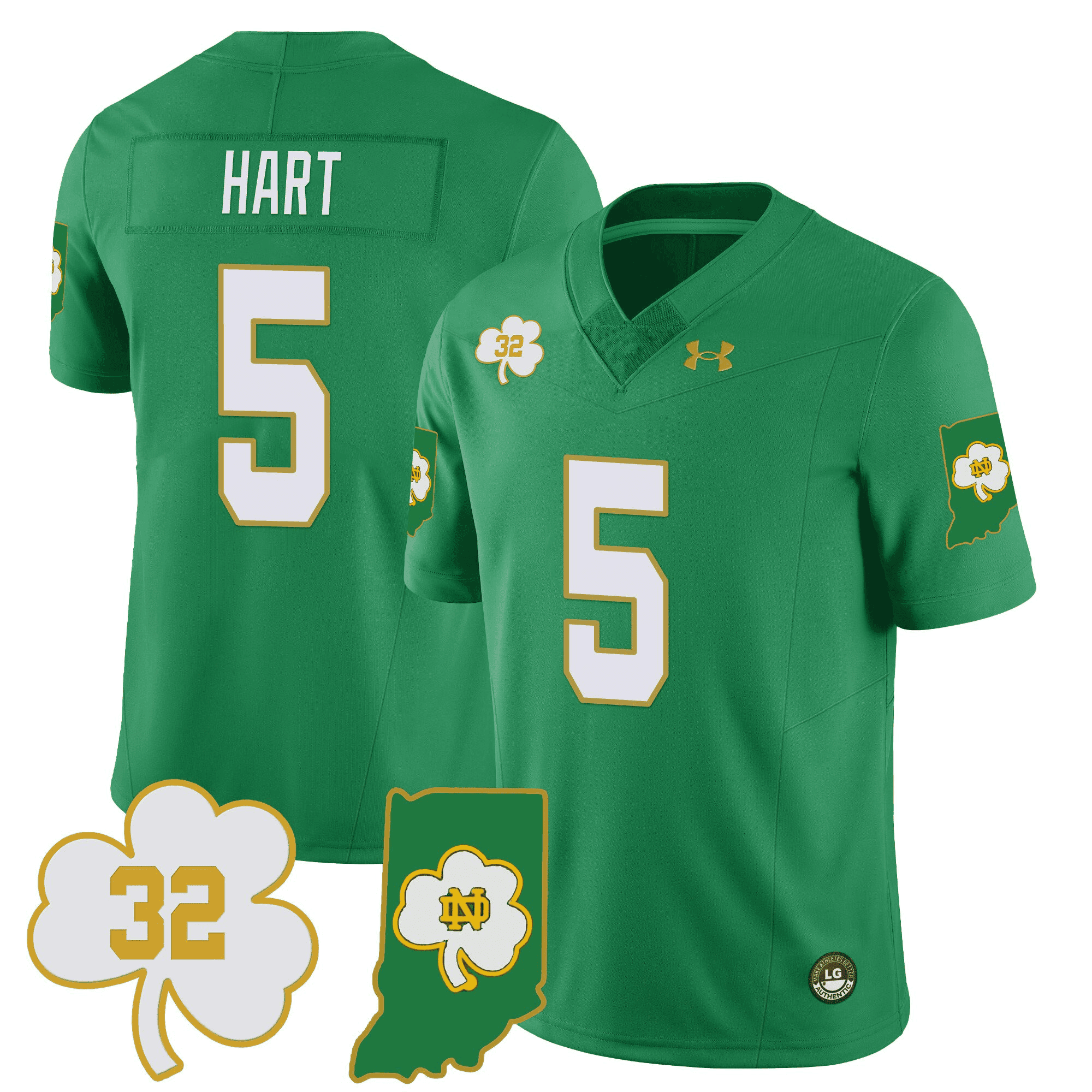 Notre Dame Fighting Irish Vapor Limited Jersey - Indiana Map - All Stitched #18 GUZGMGXV